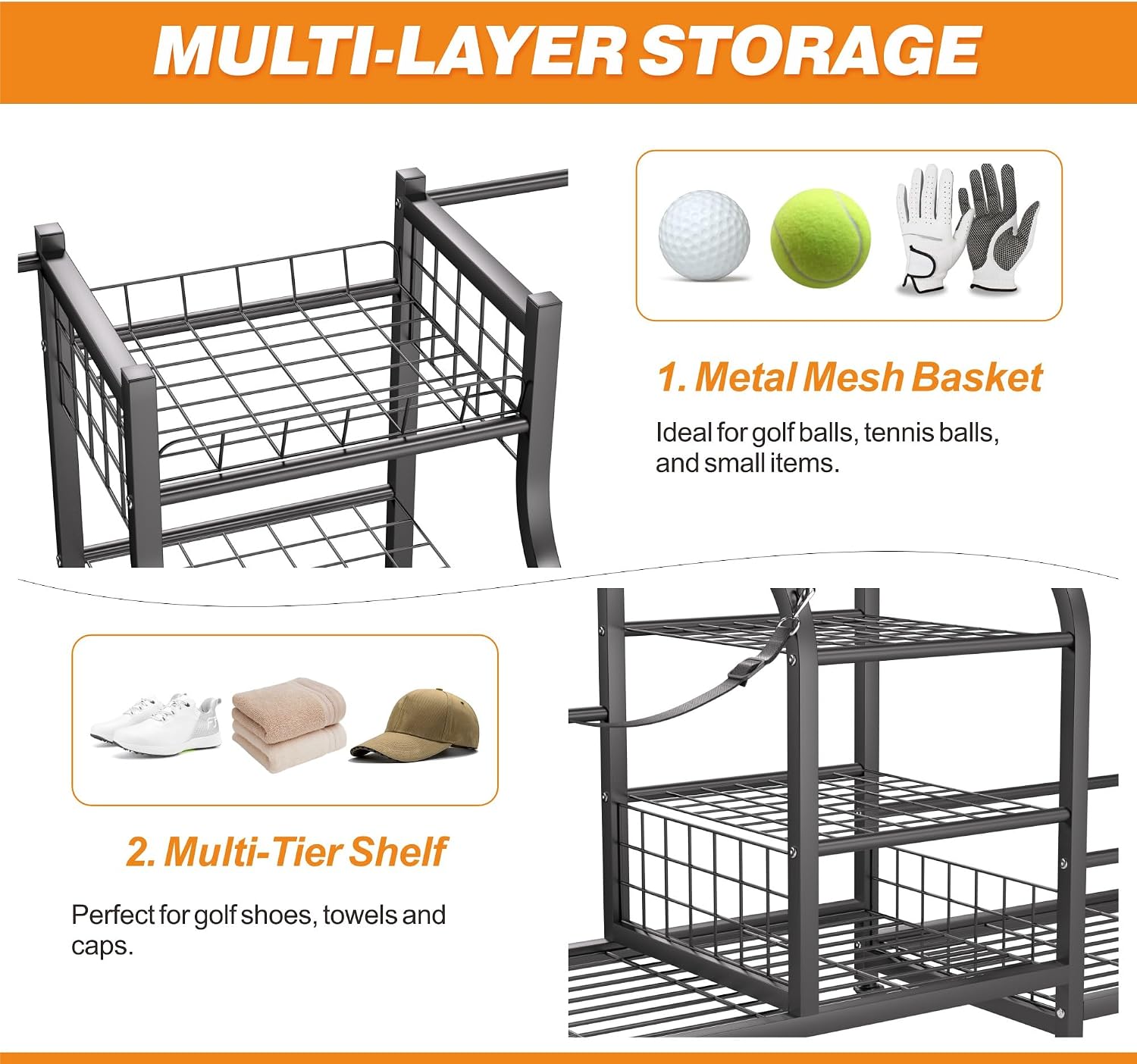 Golf Bag Storage Rack Organize - огляд і ціна Golf Equipment And Gear