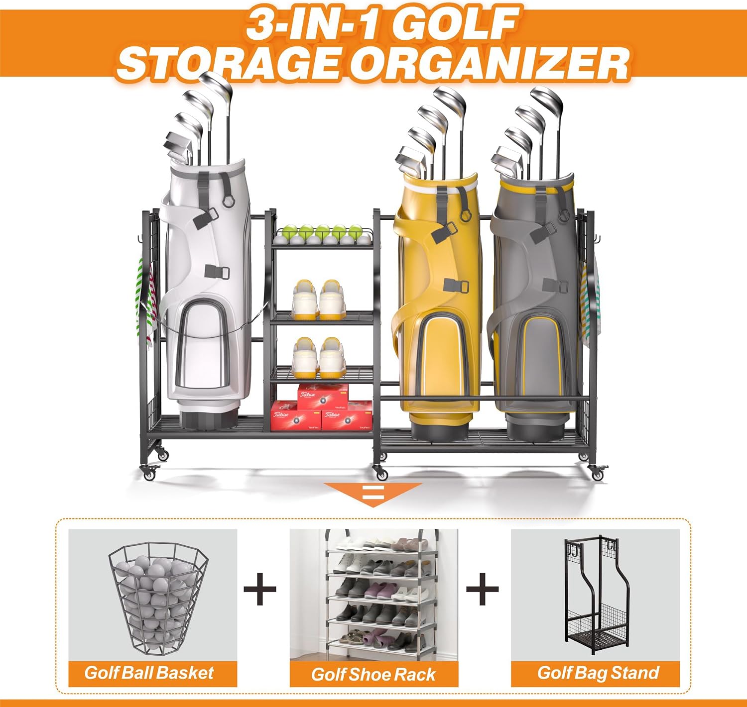 Golf Bag Storage Rack Organize - огляд і ціна Golf Equipment And Gear